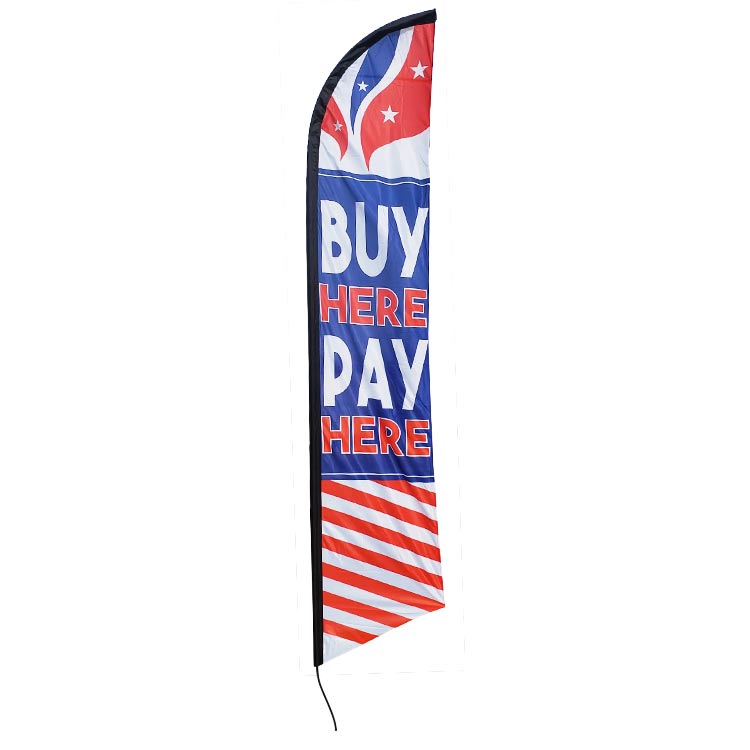 BUY HERE PAY HERE swooper feather banner sign flag