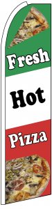 Fresh hot pizza large swooper feather banner sign flag