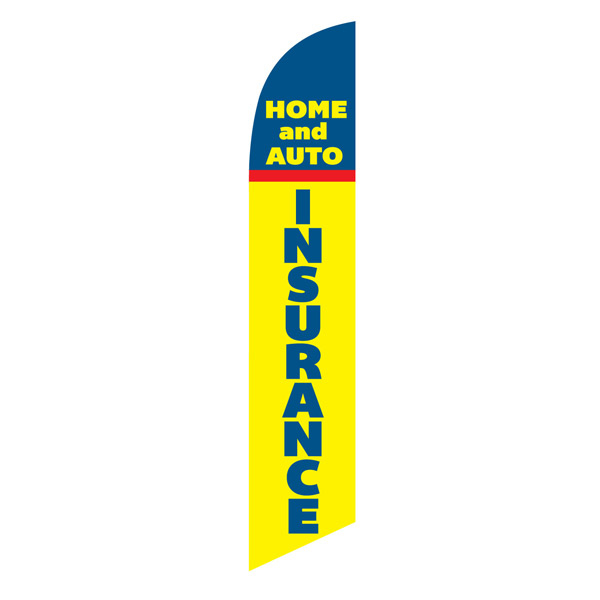 HOME AUTO INSURANCE swooper feather banner flag - Click Image to Close