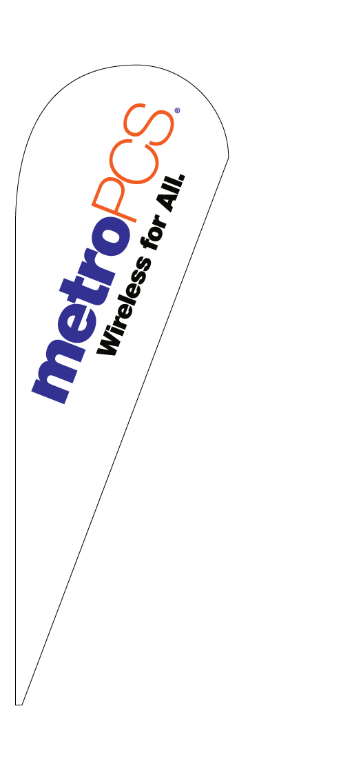 METRO PCS WIRELESS FOR ALL teardrop feather flag kit
