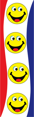 Happy faces vertical flag 2x8ft