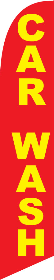Car wash red/yellow swooper banner sign flag