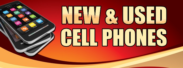 New and Used Cell Phones large 3x8ft full color banner sign