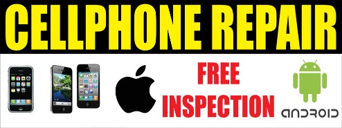 Cellphone mobil phone repairs large 3x8ft full color banner sign