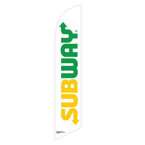 SUBWAY logo white restaurant swooper banner sign flag - Click Image to Close
