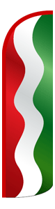 Green white red country swooper feather flag Italy Hungary
