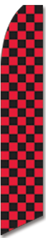 Checkered black/red swooper flag