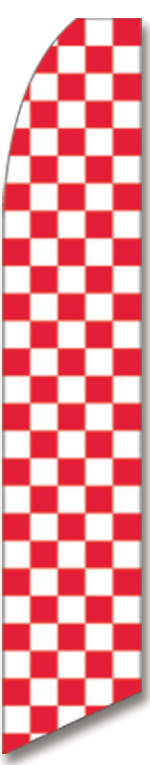 Checkered red/white swooper flag