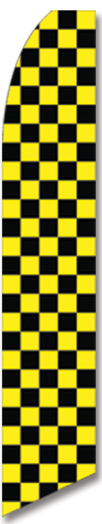 Checkered black/yellow swooper flag - Click Image to Close
