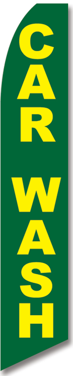 Car wash green yellow swooper banner sign flag