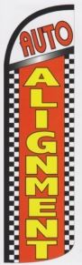 Auto alignment super size swooper feather flag banner checkered