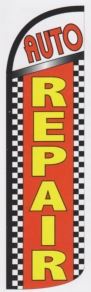 Auto repair super size swooper feather flag banner checkered