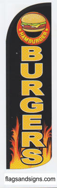Burgers black swooper feather banner sign flag