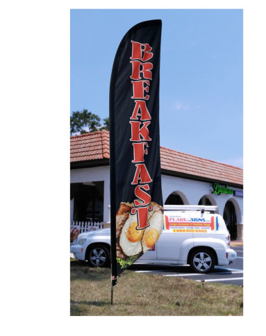 BREAKFAST swooper feather banner sign flag 9229