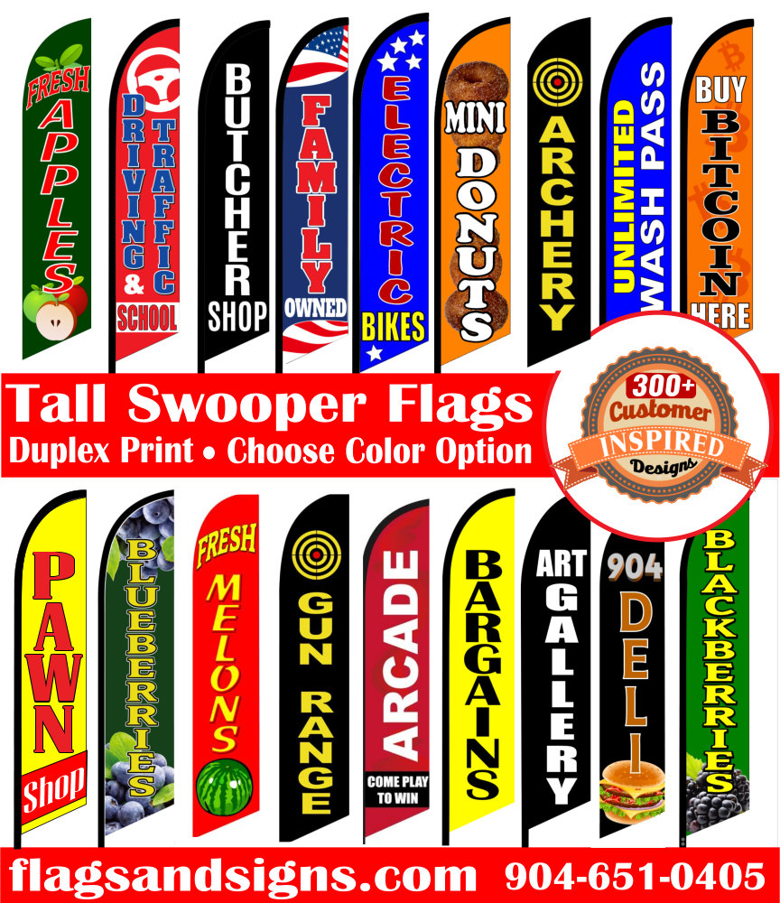 1A YOUR CHOICE custom swooper feather flag banner