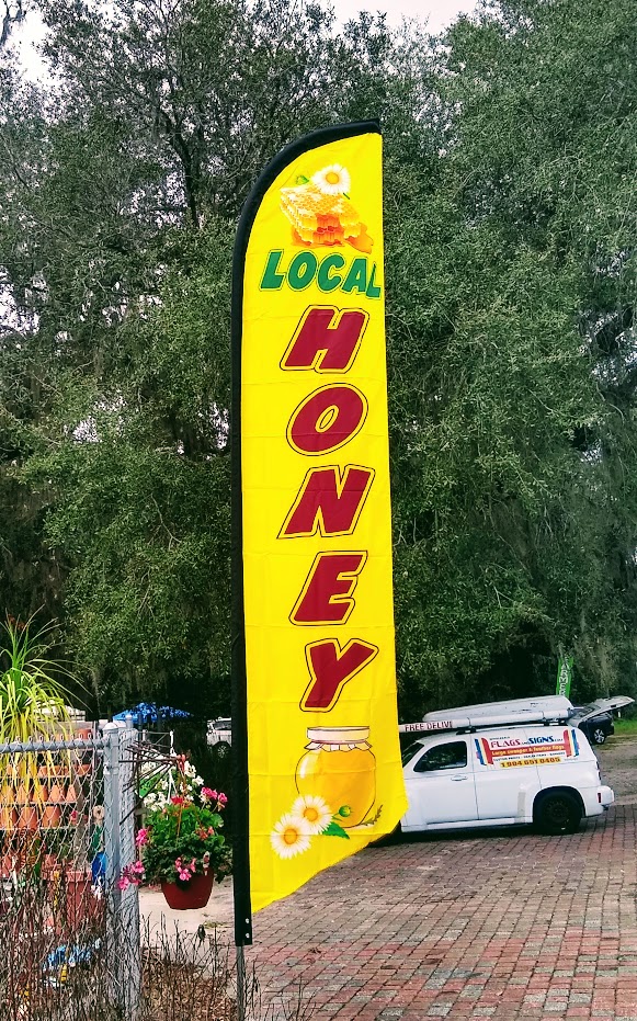 Local honey swooper banner flag