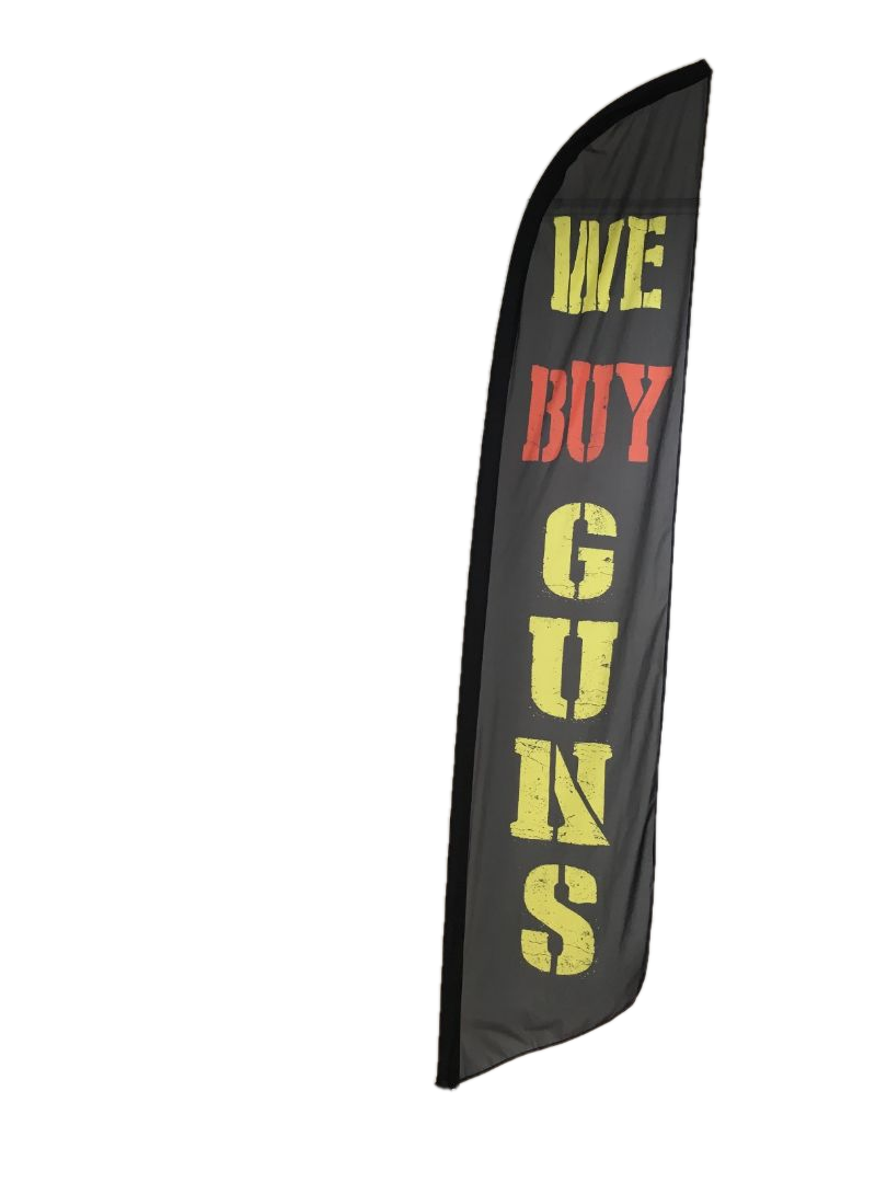 WE BUY GUNS swooper feather banner sign flag