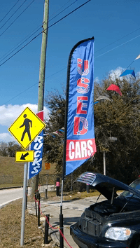 USED CARS swooper feather banner sign flag 9622