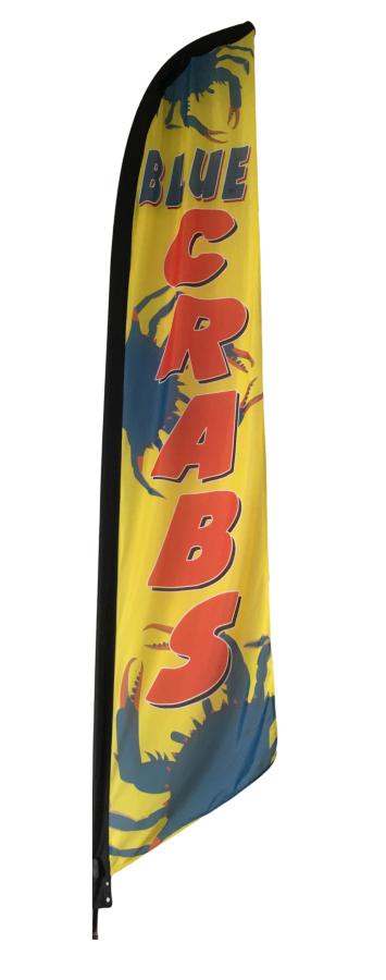 Blue crabs swooper sign flag banner yellow - Click Image to Close