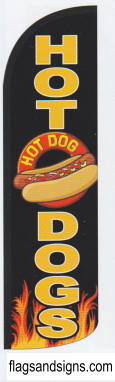 Hot dogs food swooper feather banner sign flag