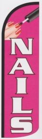 Nails super size swooper feather banner sign flag - Click Image to Close