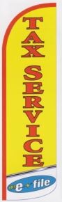 Income Tax IRS e-file super size swooper banner sign flag yellow