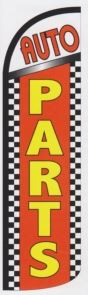 Auto parts super size swooper feather flag banner checkered