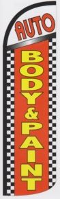 Body and paint super size swooper feather flag checkered
