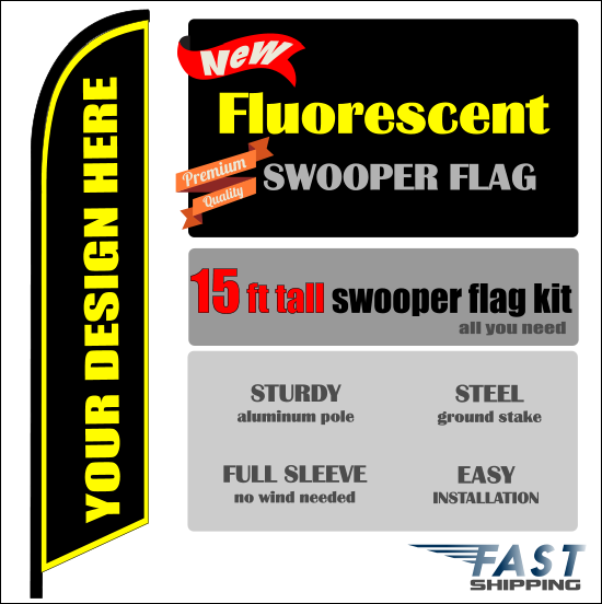 TWO Fresh Subs  15 Foot Swooper Feather Flag Sign 