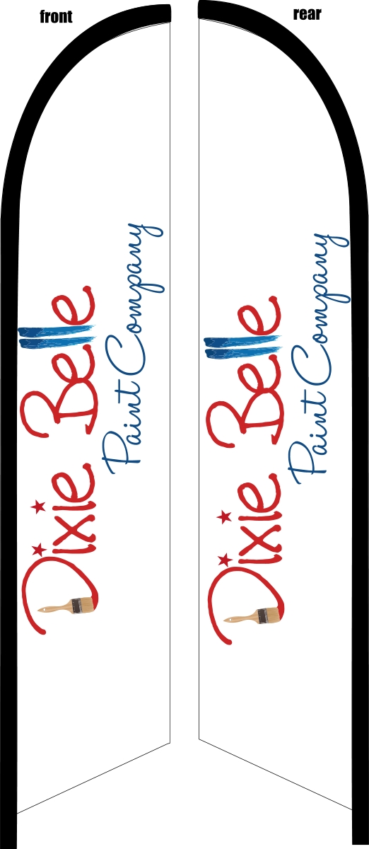 Dixie Belle DOUBLE SIDED custom swooper feather banner flag