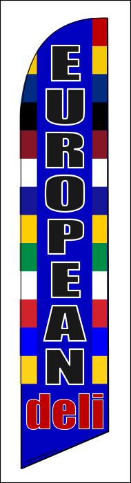 EUROPEAN DELI custom swooper banner flag