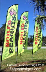 Fresh boiled peanuts swooper banner sign flag same day out - Click Image to Close