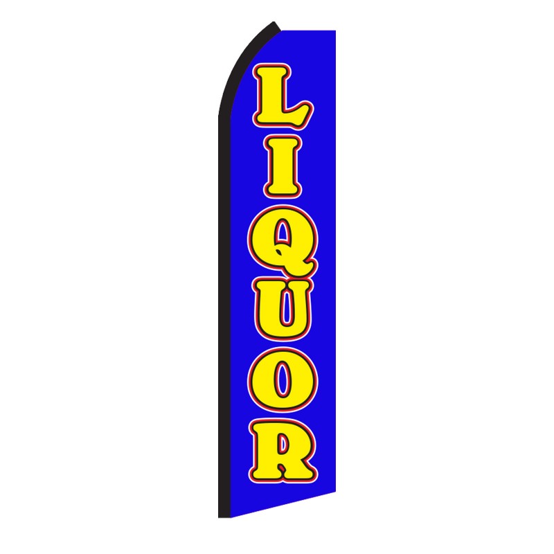 Liquor swooper feather banner flag yellow