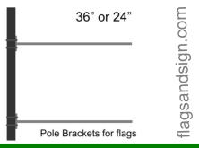 Sky flag pole 24" bracket